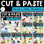 Cut and Paste Fine Motor Sheets Bundle
