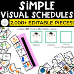 Simple Daily Visual Schedule Cards: Editable and Color Coded