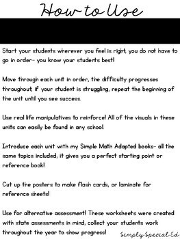 Simple Math Workbooks Bundle for Special Education (5 Units) | Set 2 - Image 3