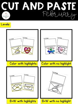 Cut and Paste Fine Motor Sheets: February