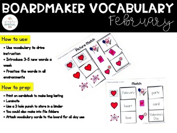 February Vocabulary Unit- Boardmaker
