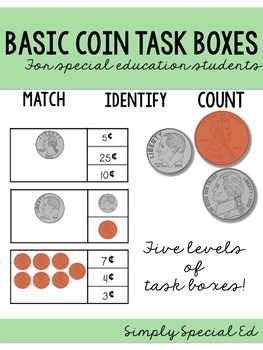 Money Task Boxes for Special Education