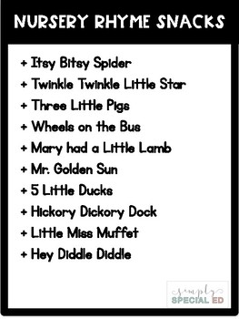Nursery Rhyme Visual Recipes