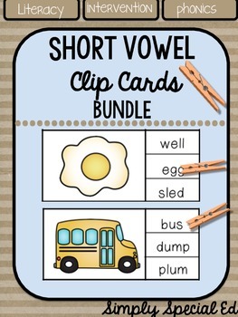 Short Vowel Clip Cards