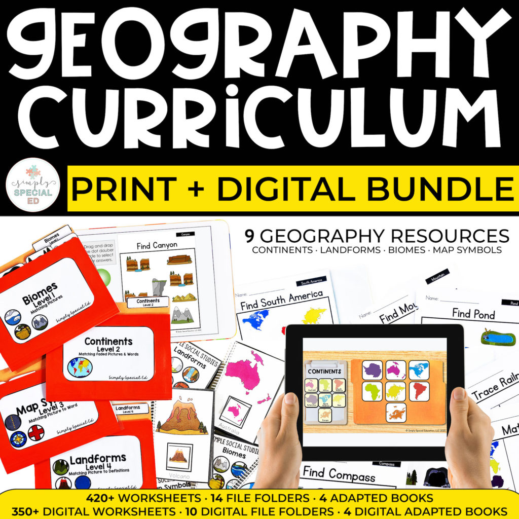 Geography Curriculum for Special Ed PRINT + DIGITAL BUNDLE