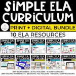 Simple ELA Curriculum for Special Ed: PRINT + DIGITAL BUNDLE (10 ELA RESOURCES)