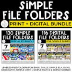 Simple File Folders Bundle | PRINT + DIGITAL File Folders for Special Education