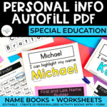 Personal Information Autofill PDF: Name Books + Worksheets