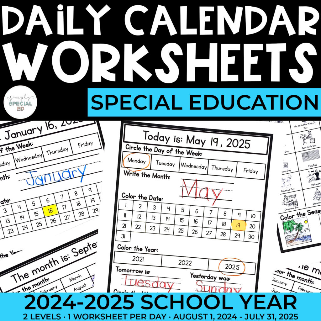 Daily Visual Calendar Worksheets: 2024-2025 daily-visual-calendar-worksheets-2024-2025