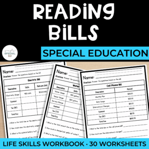 Life Skills Workbook: Reading Bills
