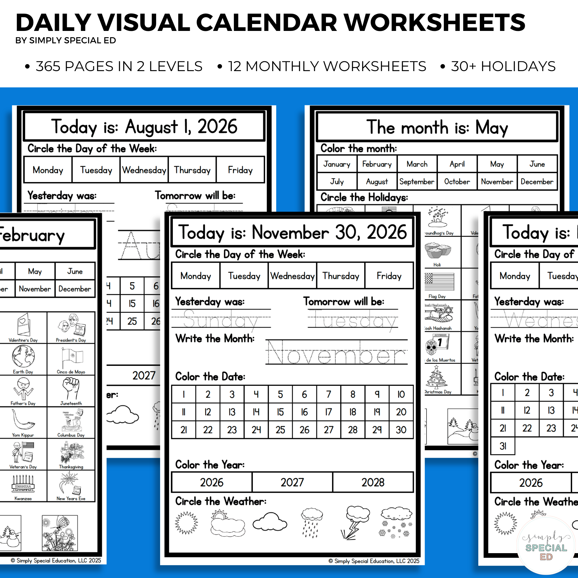 Daily Visual Calendar Worksheets: 2026-2027 - Image 2
