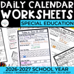 Daily Visual Calendar Worksheets: 2026-2027