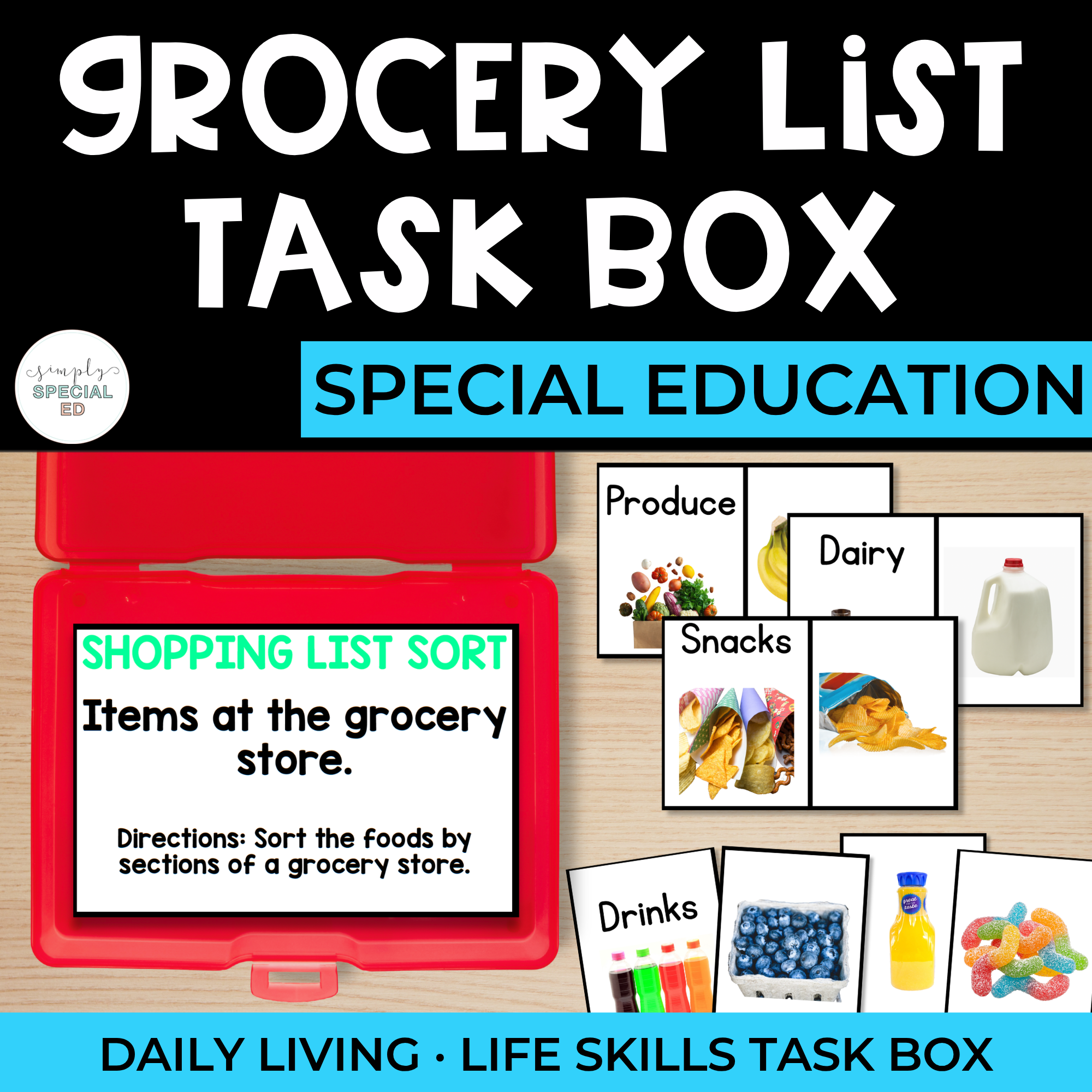 Daily Living Task Boxes: Grocery Shopping List