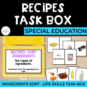 Recipe Task Boxes: Ingredients Sort