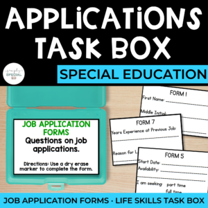 Life Skills Task Boxes: Job Application Forms