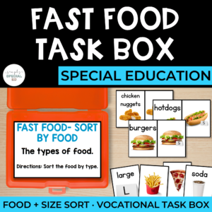 Vocational Task Boxes: Fast Food | Life Skills Sort