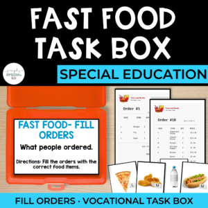 Vocational Task Boxes: Fast Food | Filling Orders