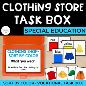 Vocational Task Boxes: Clothing Store | Life Skills Color Sort