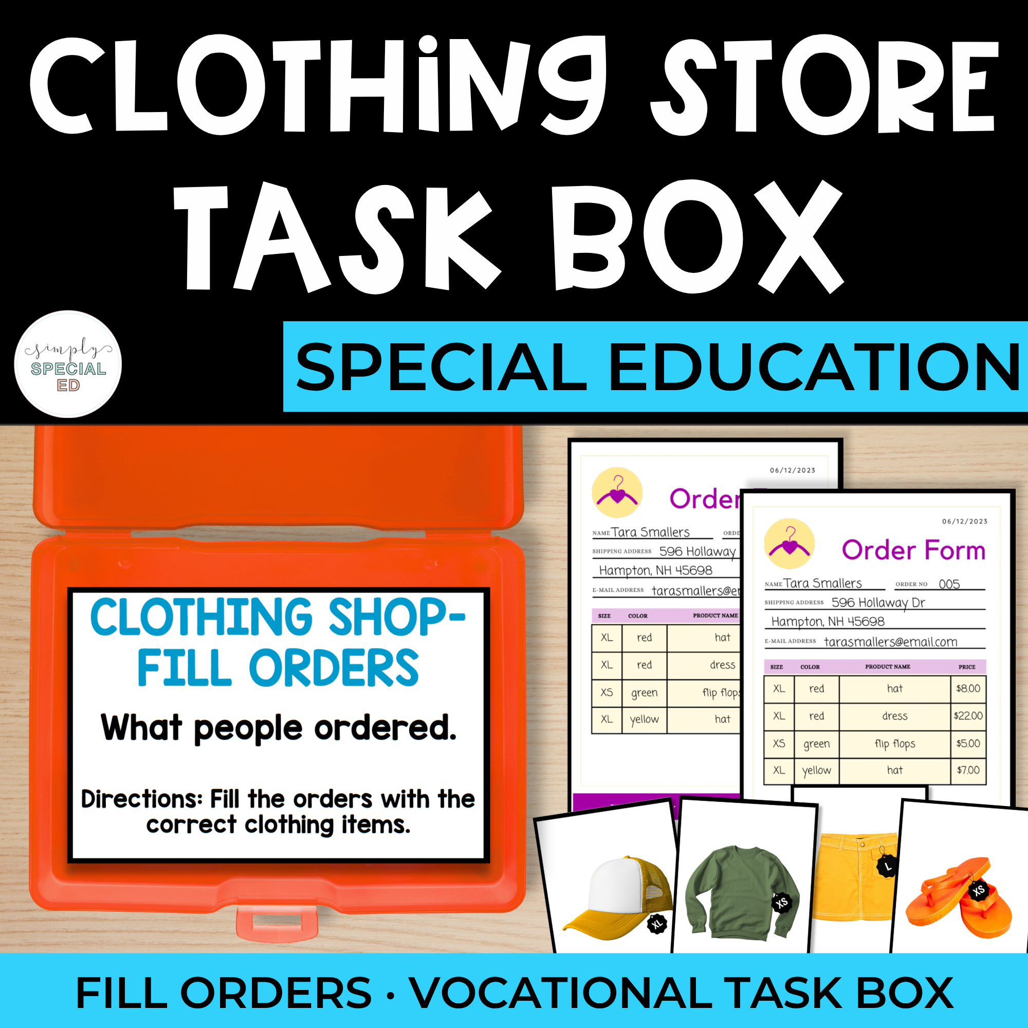 Vocational Task Boxes: Clothing Store | Fill Order