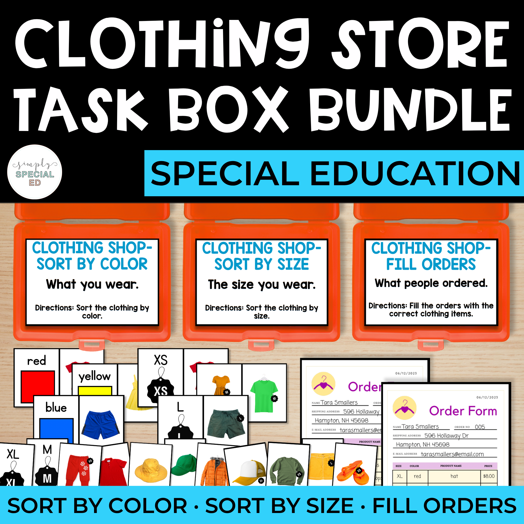 Vocational Task Boxes BUNDLE: Clothing Store