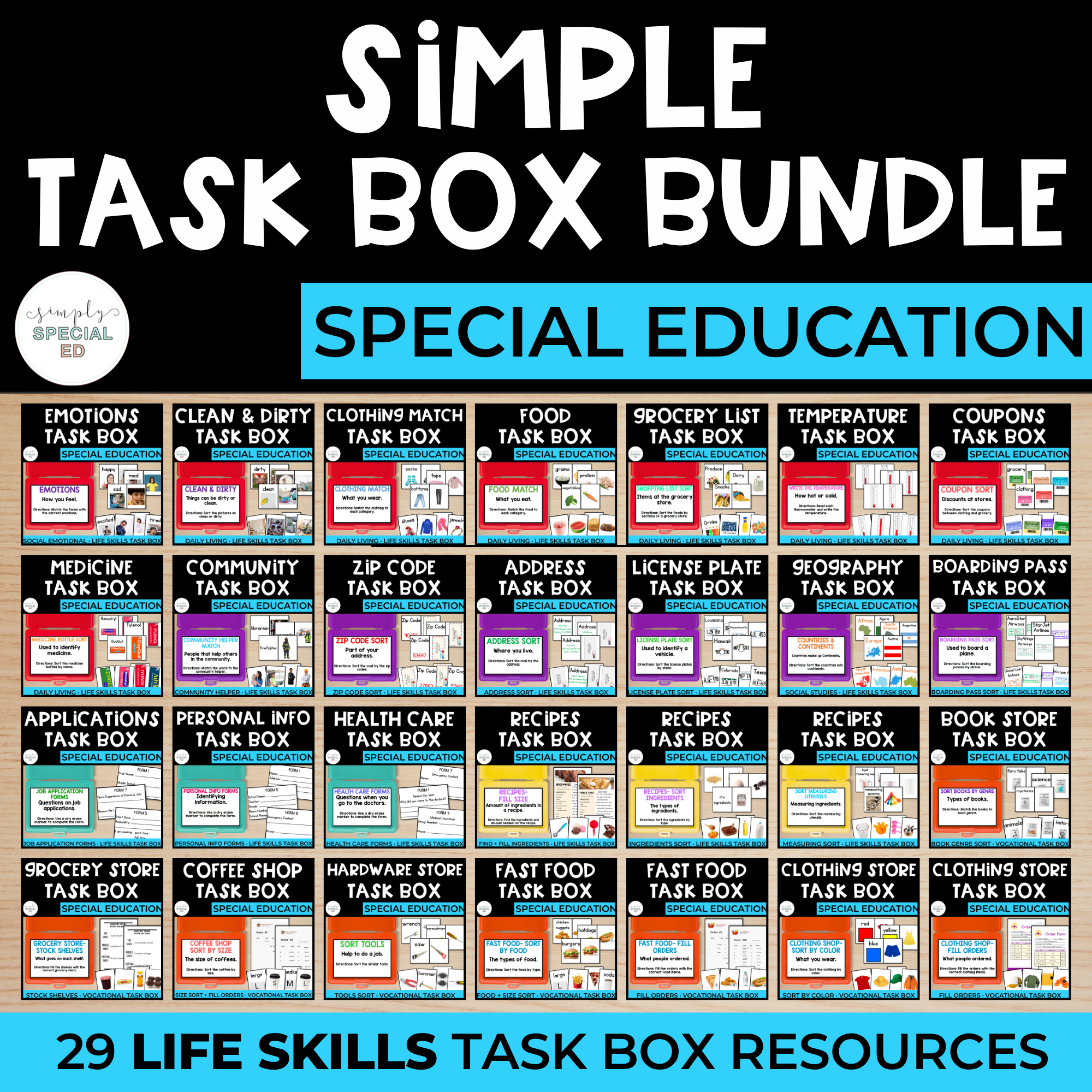 Simple Life Skills Task Boxes MEGA BUNDLE
